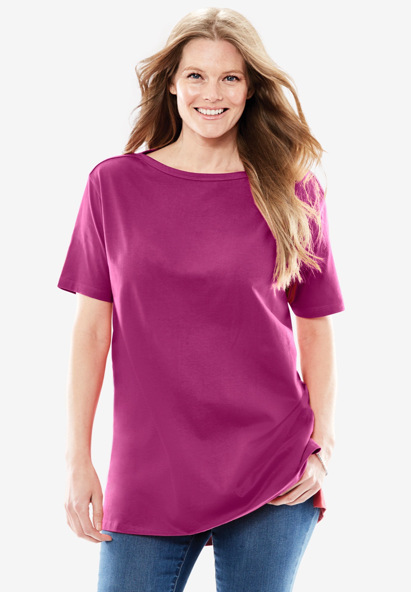 Perfect Short-Sleeve Boatneck Tunic image number 0