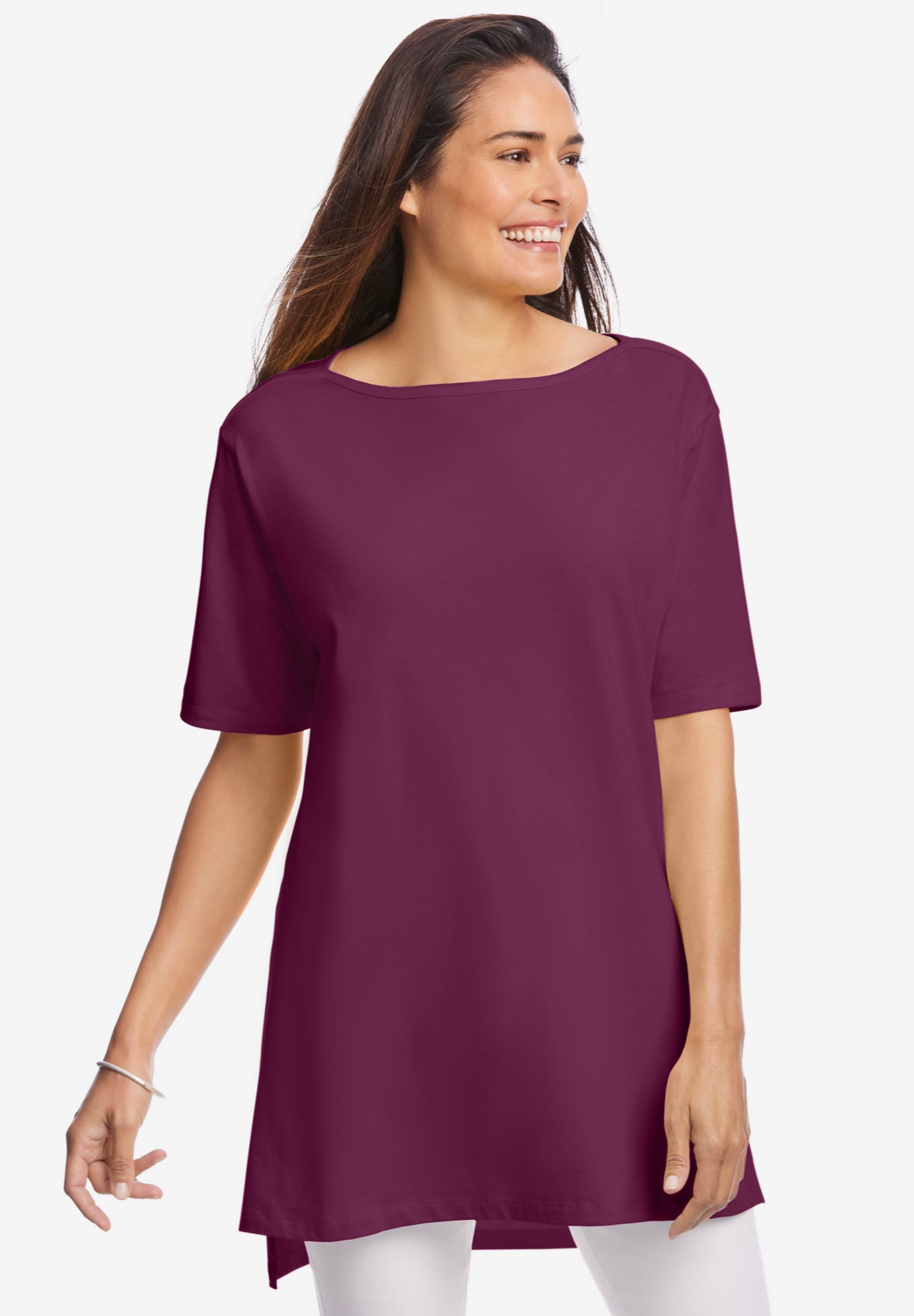 Perfect Short-Sleeve Boatneck Tunic image number 0
