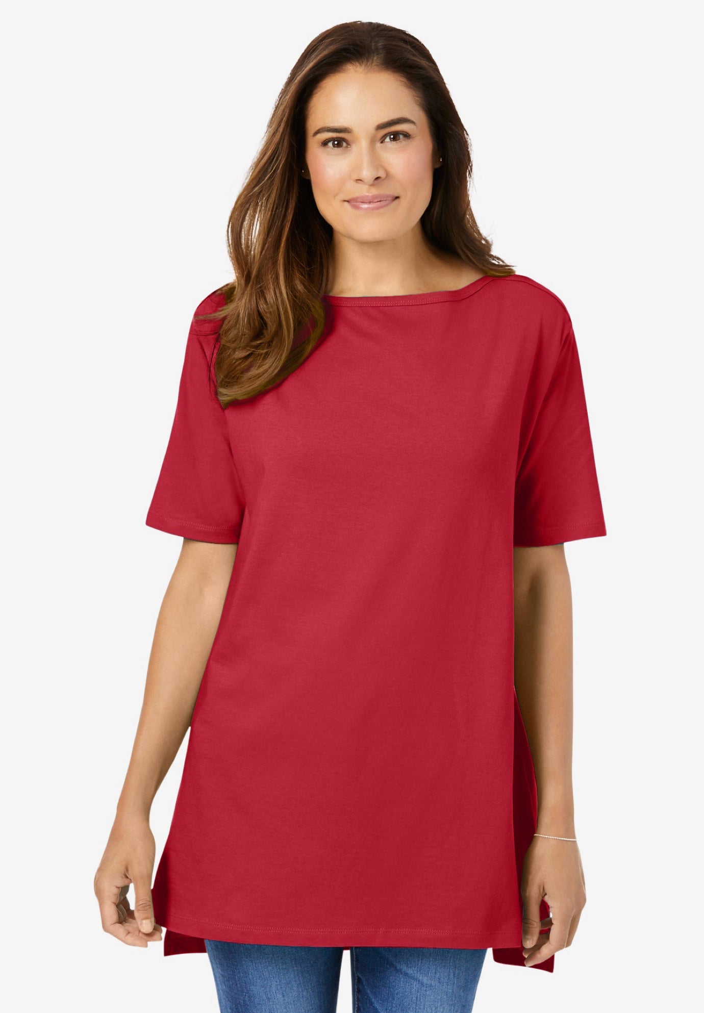 Perfect Short-Sleeve Boatneck Tunic image number 0