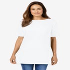 Perfect Short-Sleeve Boatneck Tunic image number null