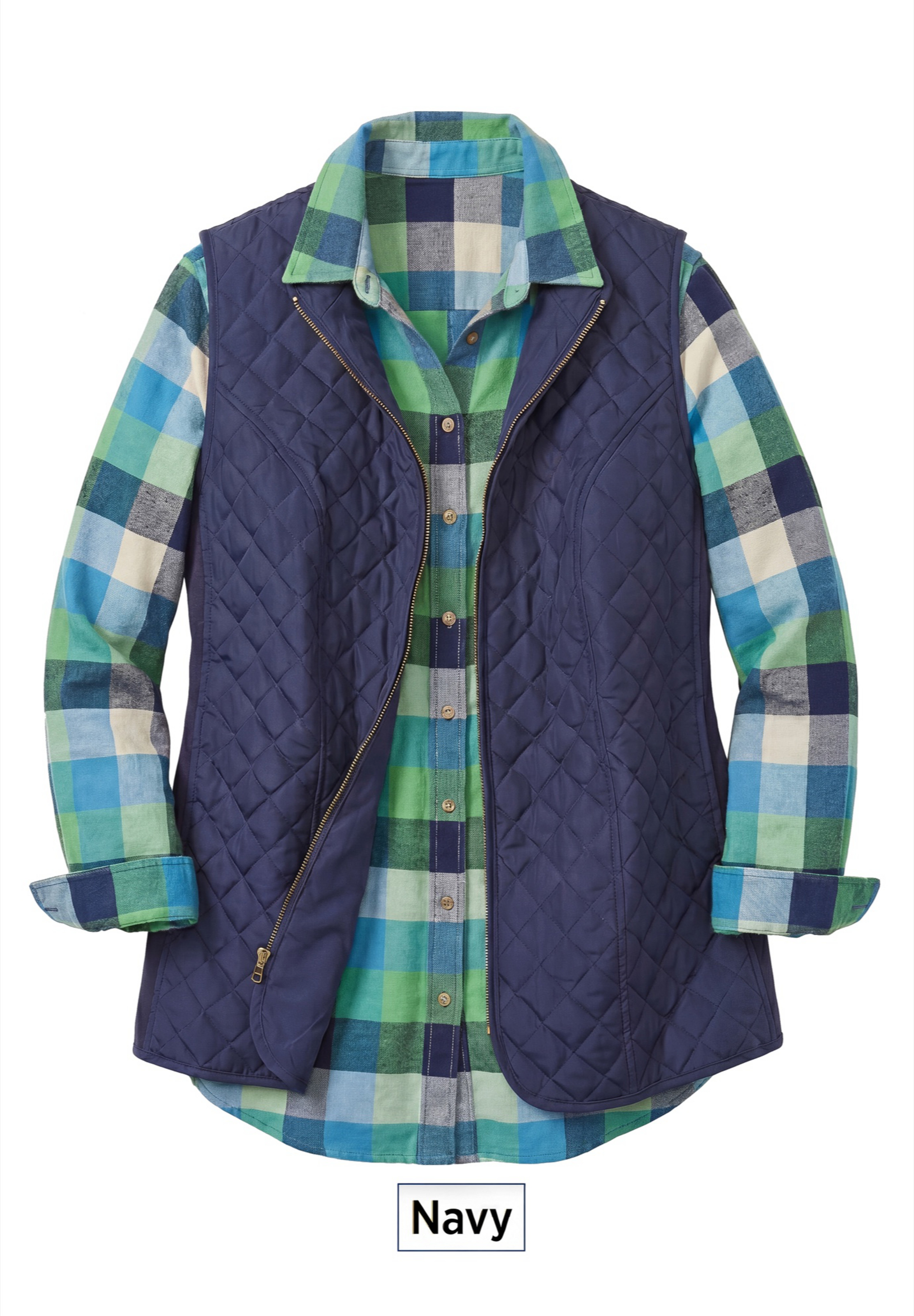 Zip-Front Quilted Vest image number 5