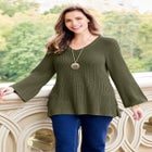 Shaker Stitch Pullover image number null