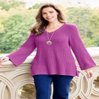 Shaker Stitch Pullover image number null