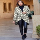 Faux Leather-Trim Sweater image number null