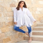 Plus Size 360&deg; Stretch Lace Applique Jean image number 3