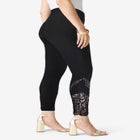 Plus Size 360&deg; Stretch Lace Applique Jean image number 2