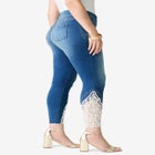 Plus Size 360&deg; Stretch Lace Applique Jean image number 2
