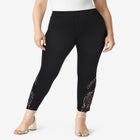 Plus Size 360&deg; Stretch Lace Applique Jean image number 0