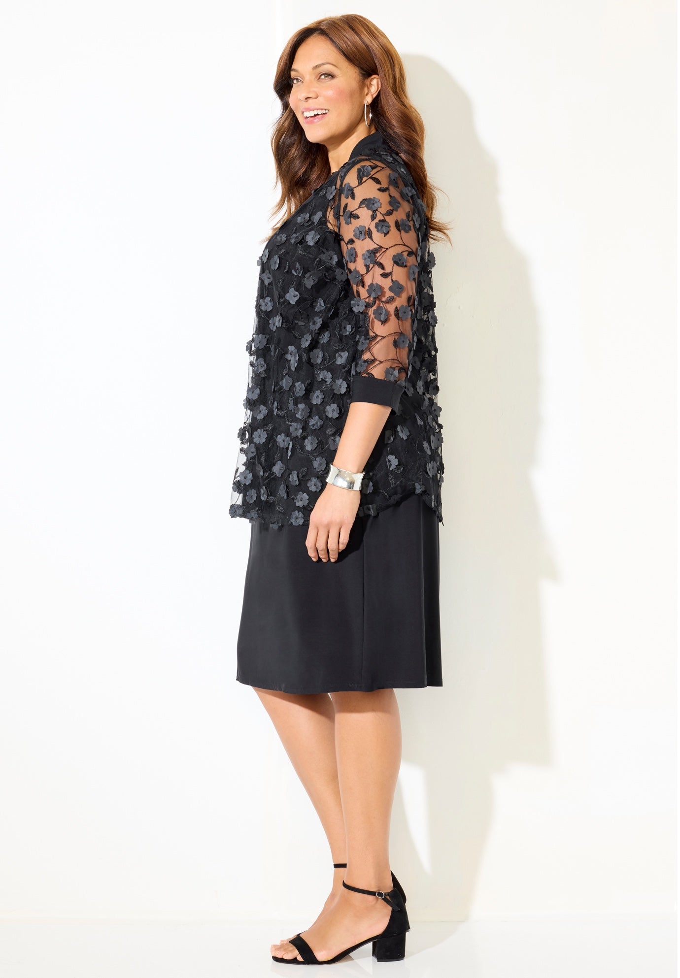 Floral Mesh Jacket Dress image number 3