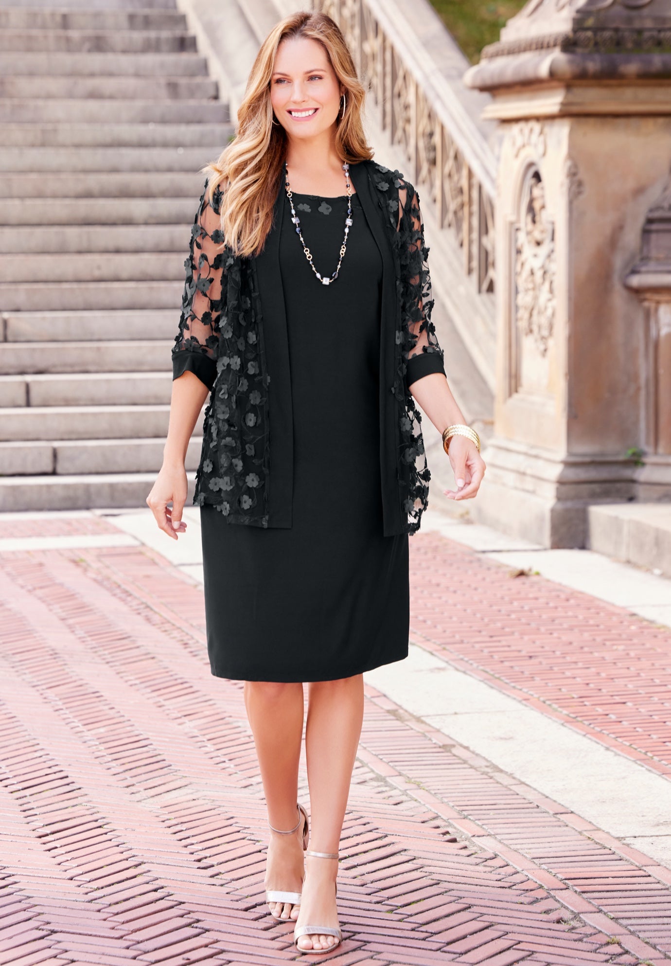 Floral Mesh Jacket Dress image number 0