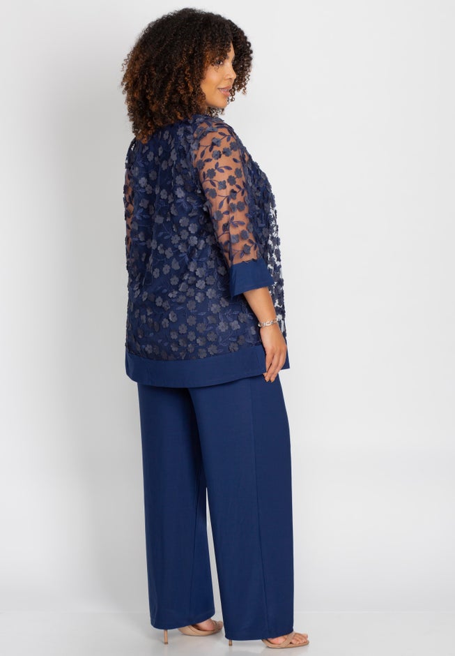 Floral Lace 3-Piece Pant Set image number 1