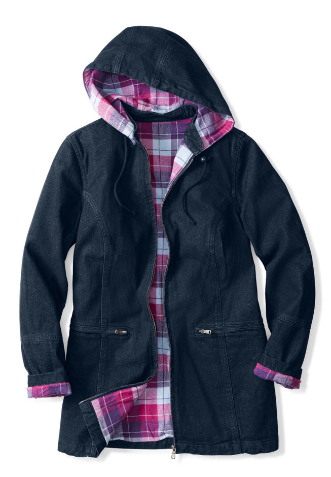 Flannel-Lined Denim Jacket image number 1