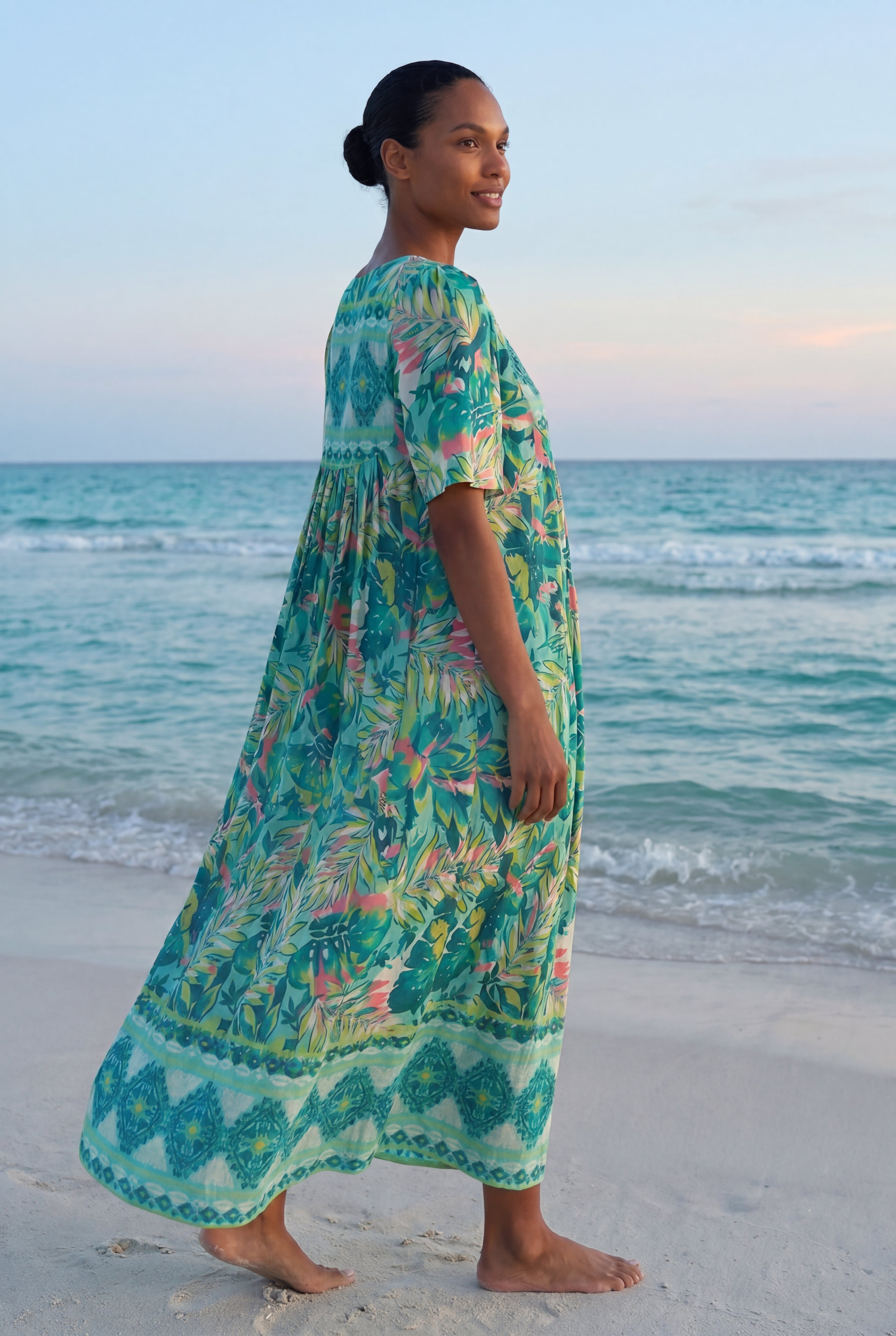 Bib-Front Short Sleeve Maxi Lounger image number 0