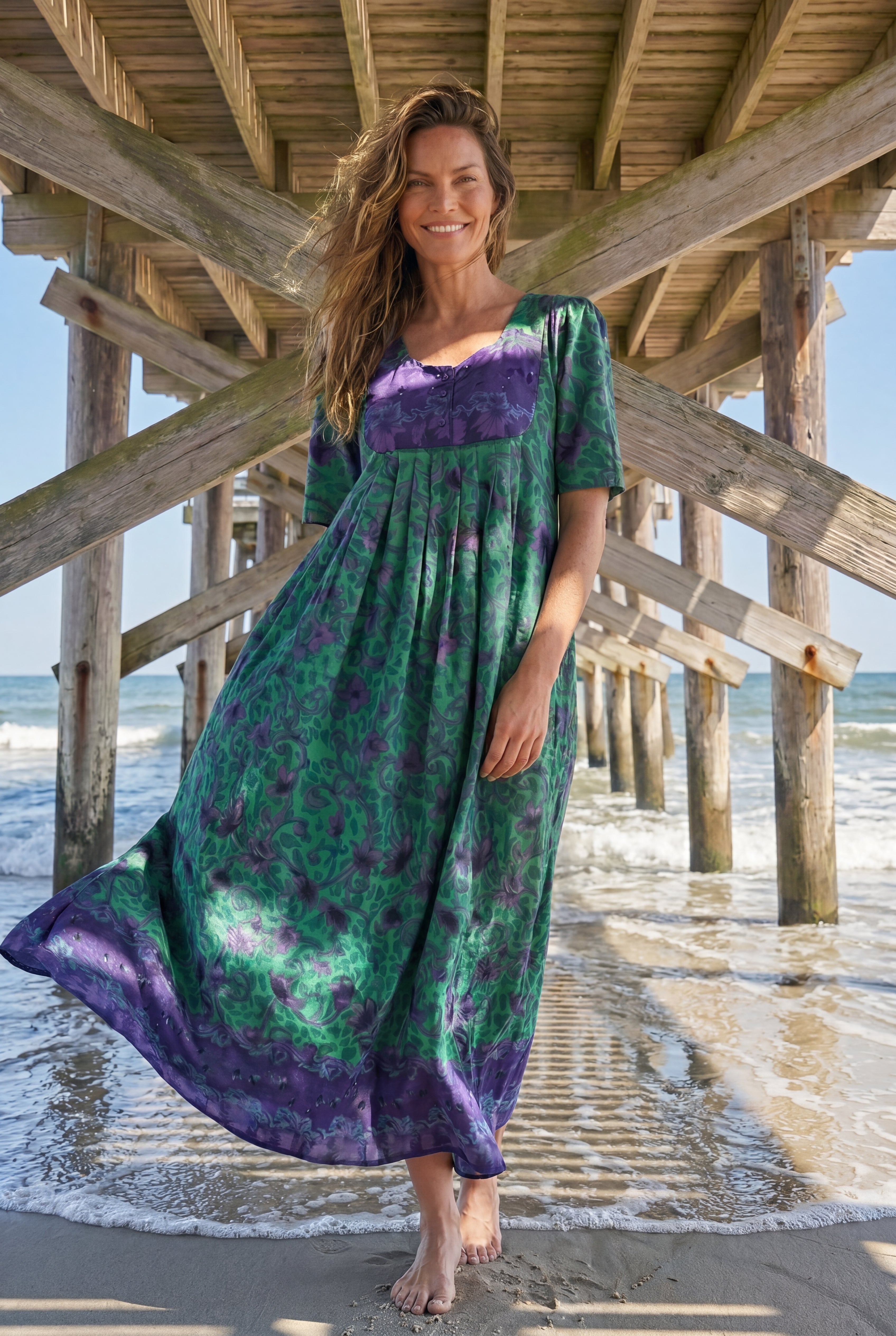 Bib-Front Short Sleeve Maxi Lounger image number 0