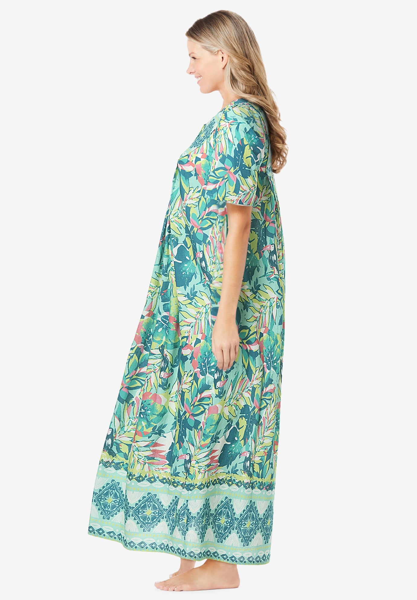 Bib-Front Short Sleeve Maxi Lounger image number 2