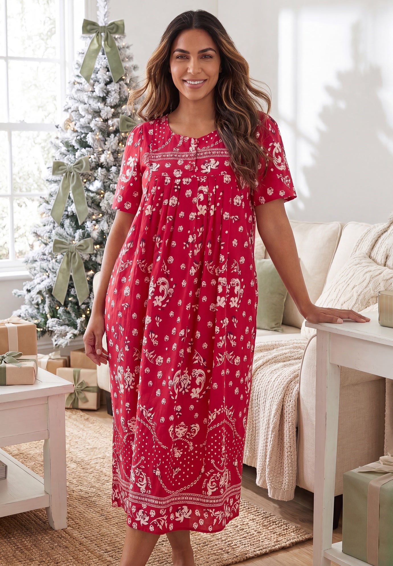 Bib-Front Short Sleeve Maxi Lounger image number 0