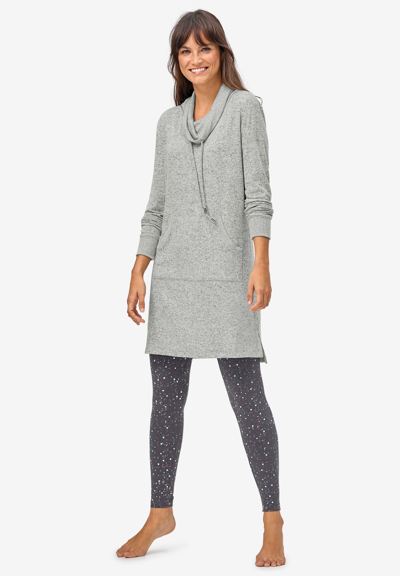 Funnel-Neck Lounge Sweatshirt Tunic image number 5