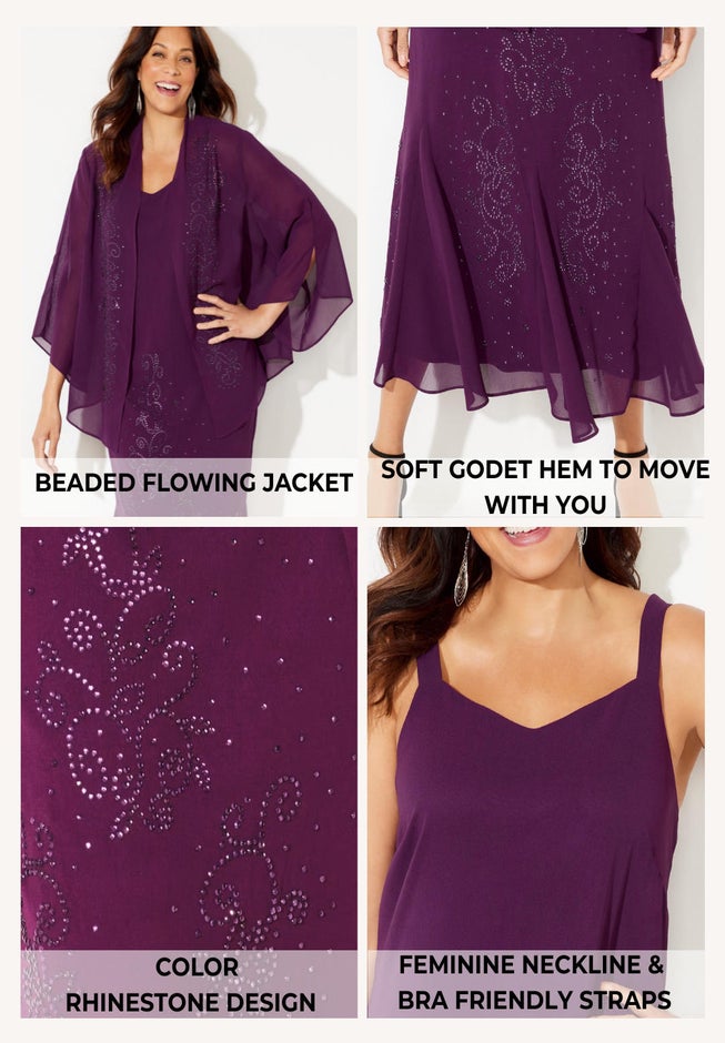 Masquerade Beaded Dress Set image number 4