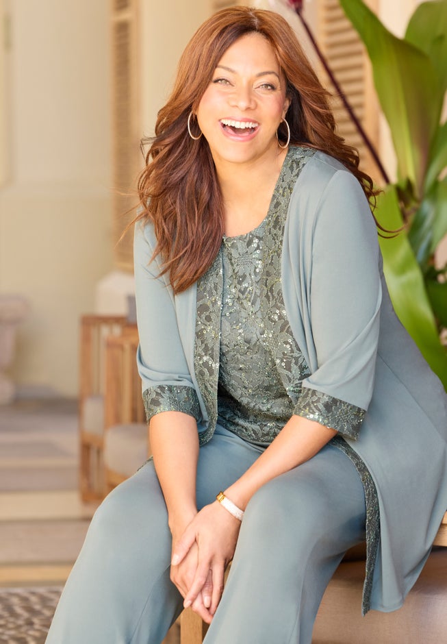 3-Piece Lace Gala Pant Suit image number 5