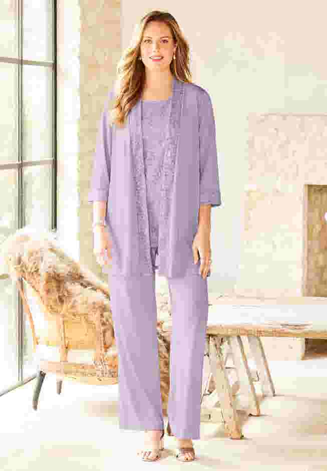 3-Piece Lace Gala Pant Suit image number 0