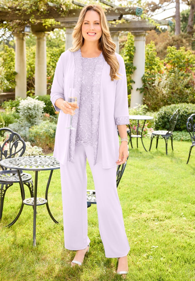 Lace Gala 3-Piece Pant Suit image number 3