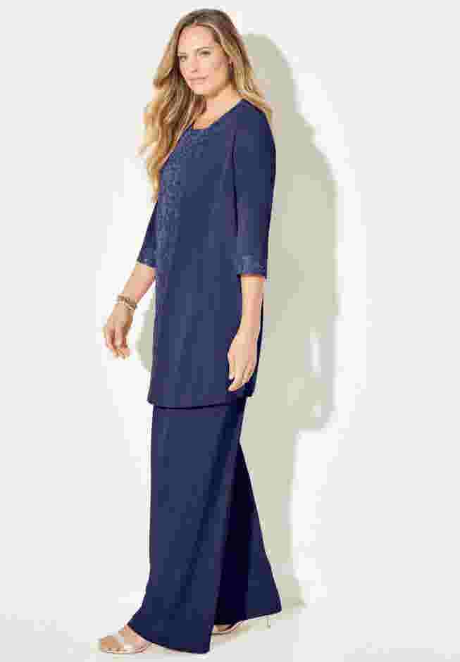 3-Piece Lace Gala Pant Suit image number 2