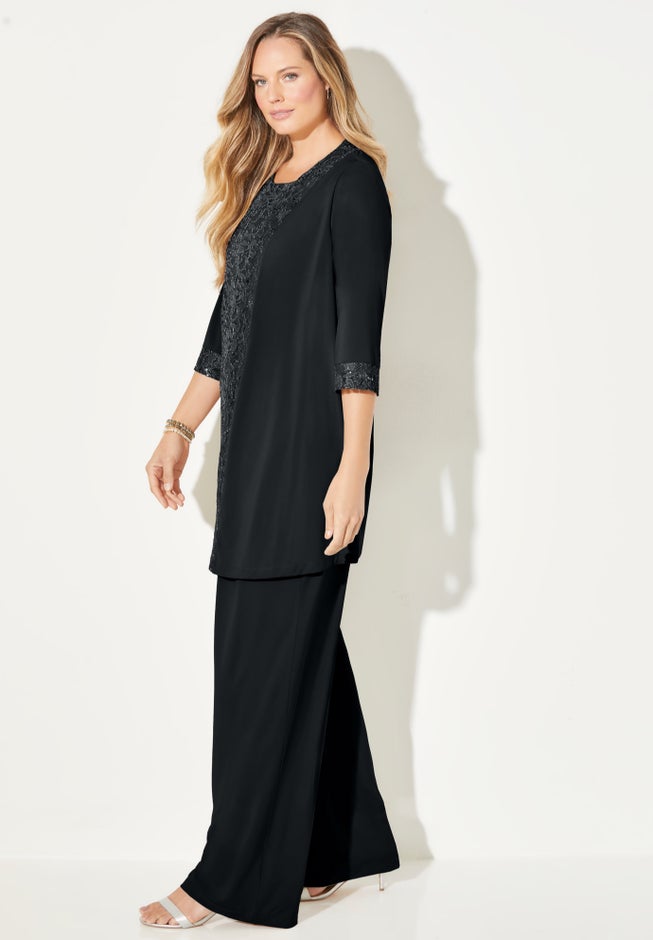 3-Piece Lace Gala Pant Suit image number 2