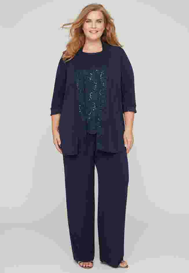 3-Piece Lace Gala Pant Suit image number 0