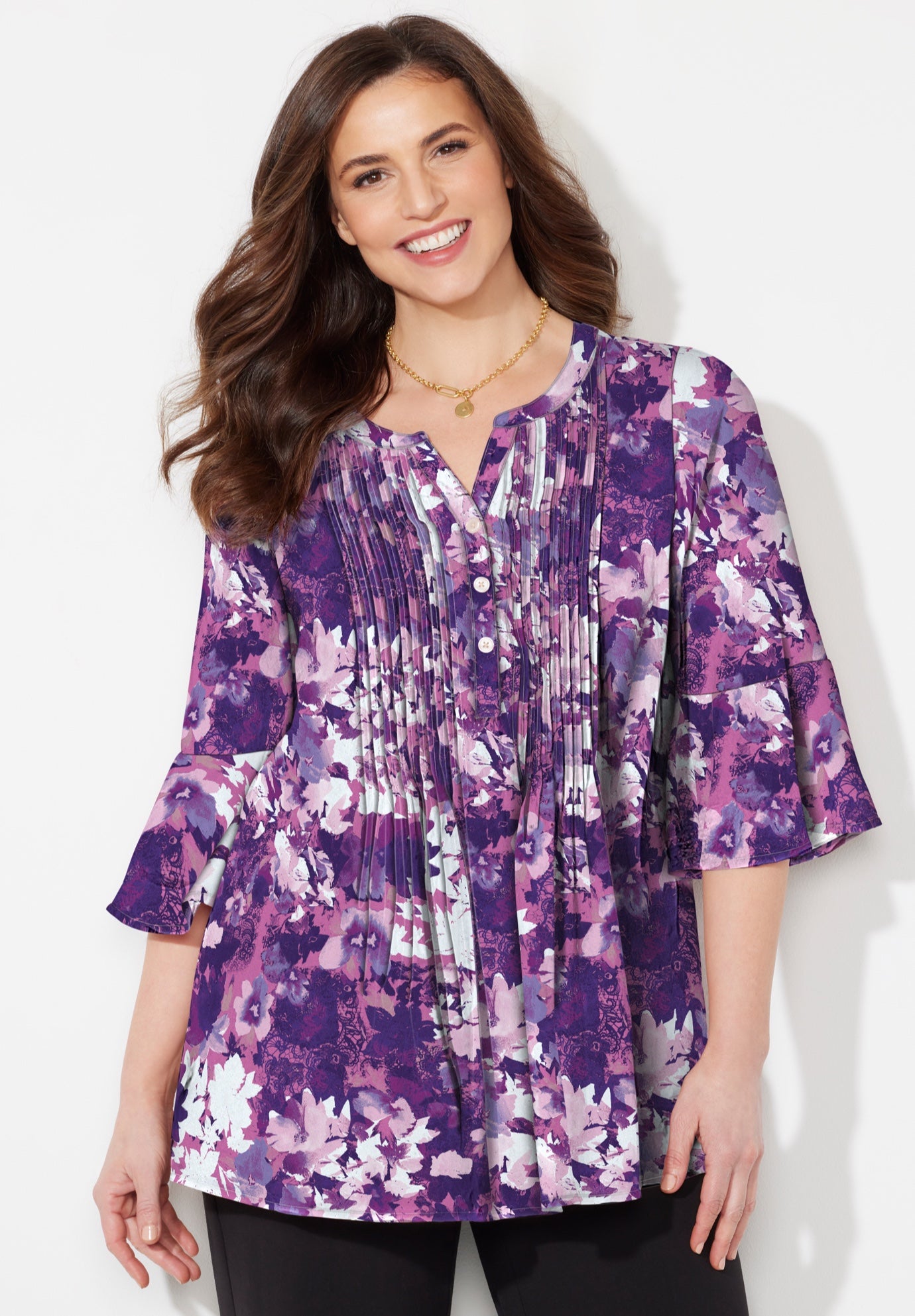 Georgette Pintuck Blouse image number 0