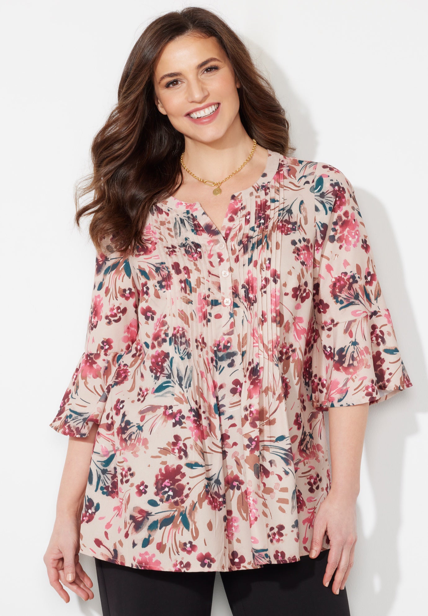 Georgette Pintuck Blouse image number 0