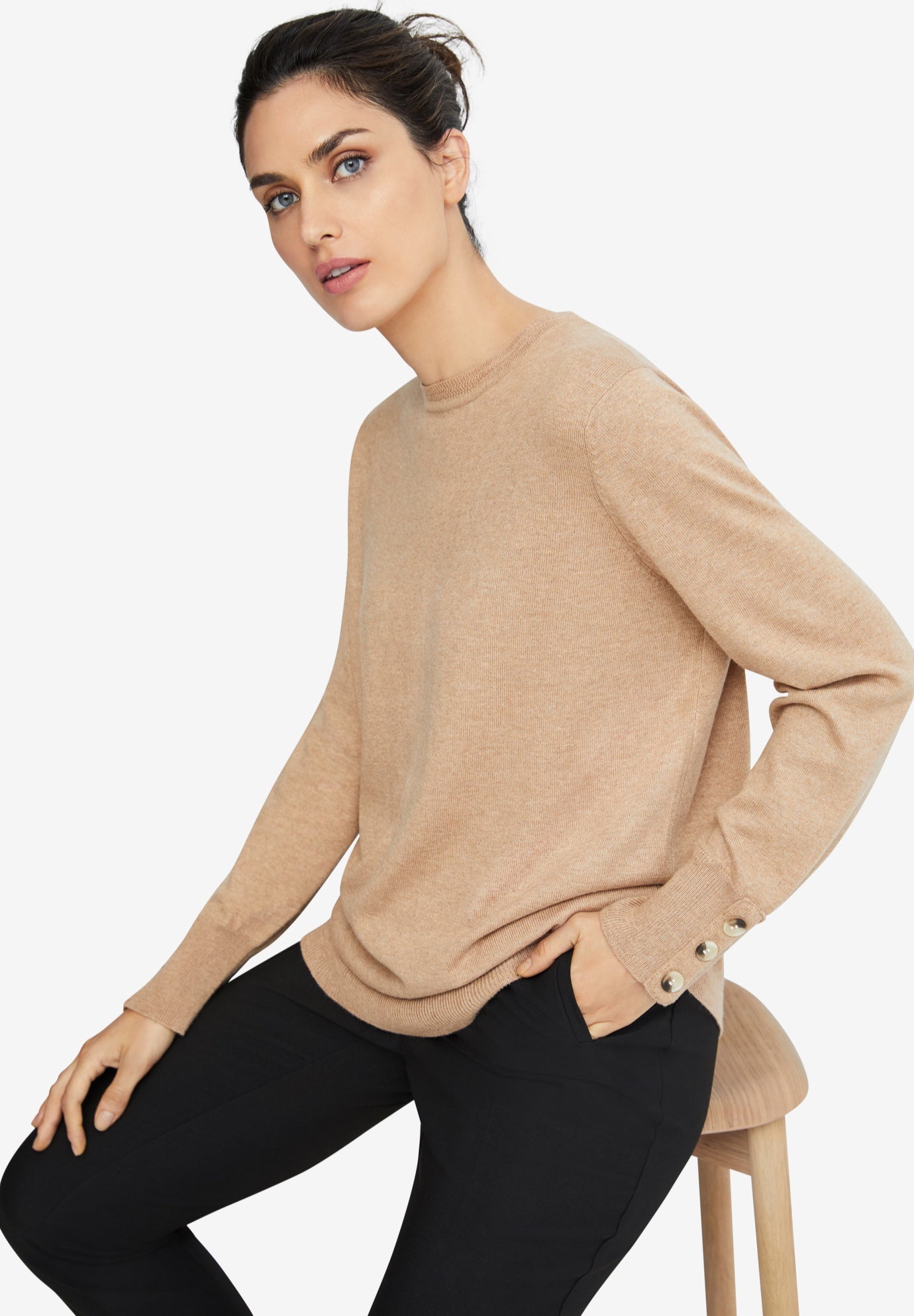 Button-Cuff Pullover image number 2