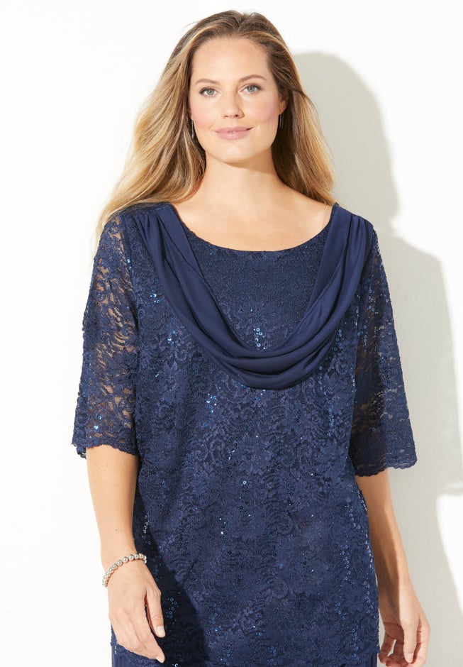 Sparkle & Lace Pant Set image number 3