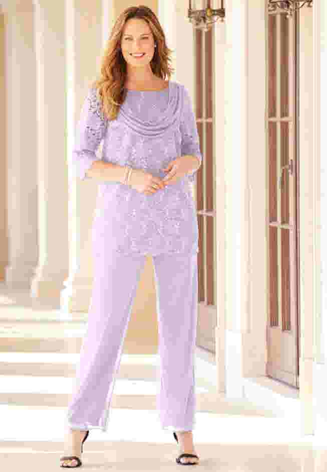 Sparkle & Lace Pant Set image number 4
