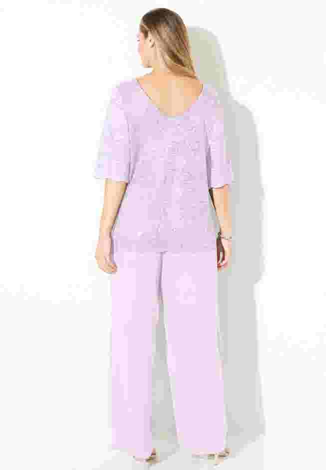 Sparkle & Lace Pant Set image number 1