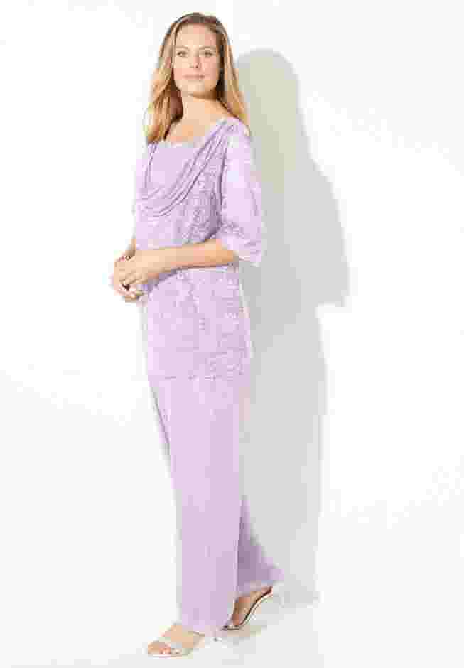 Sparkle & Lace Pant Set image number 2
