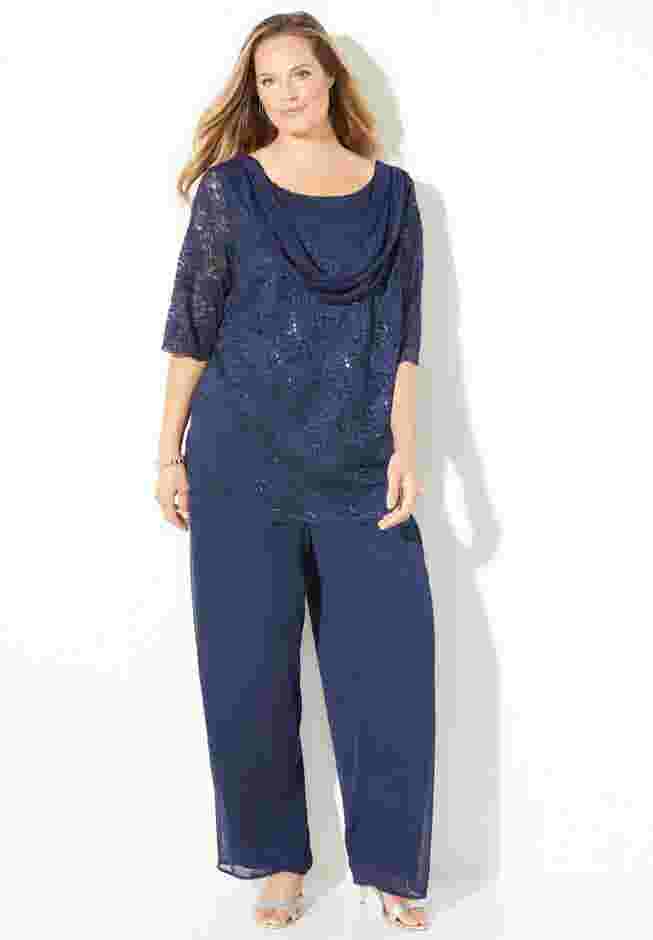 Sparkle & Lace Pant Set image number 0