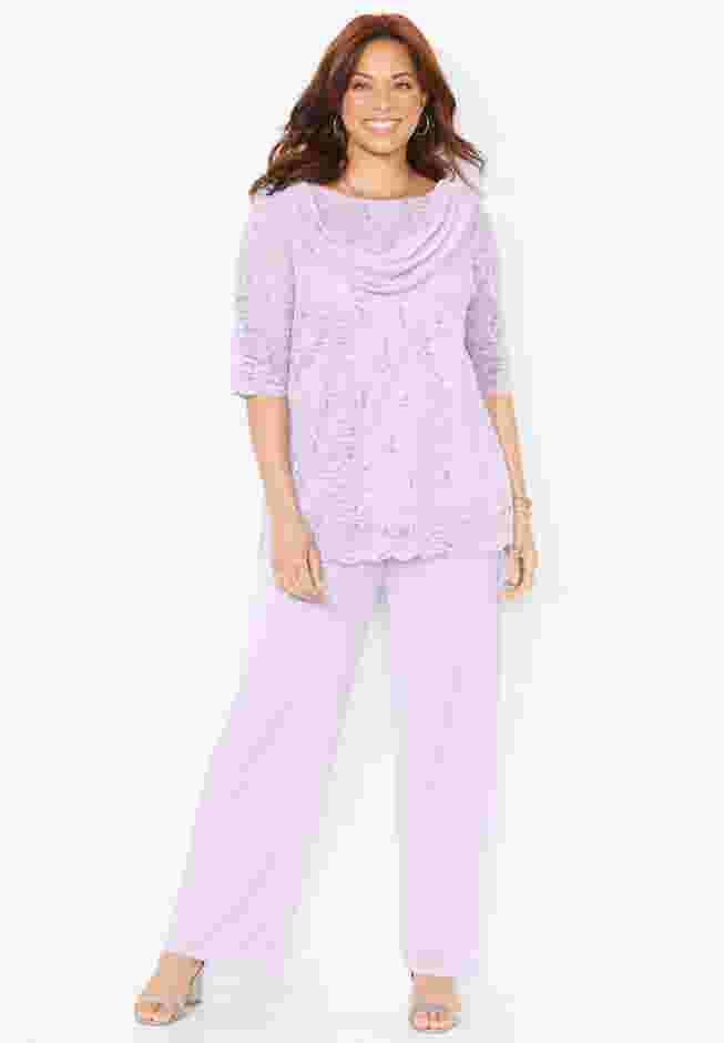 Sparkle & Lace Pant Set image number 0