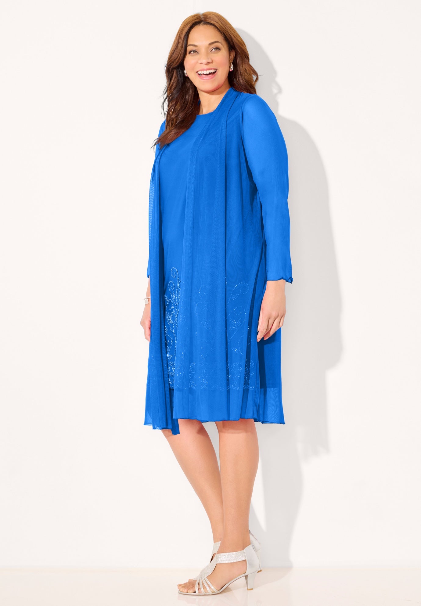 Beaded Trim Jacket Dress Set image number 2