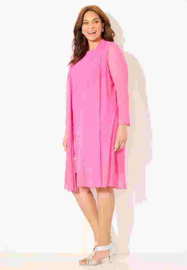 Beaded Trim Jacket Dress Set image number 2