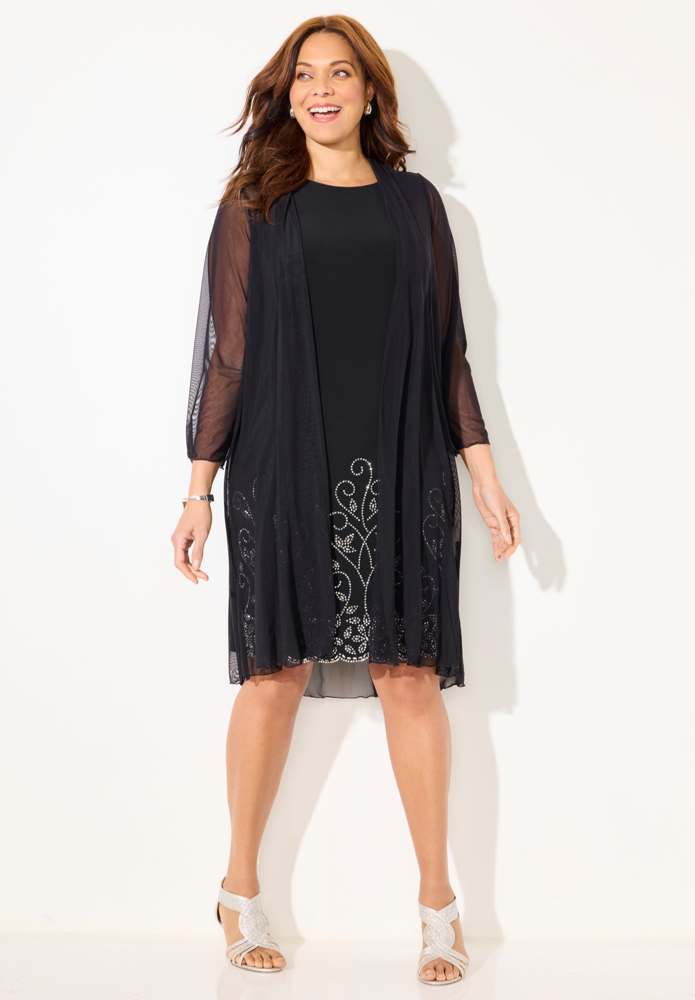 Beaded Trim Jacket Dress Set image number 0