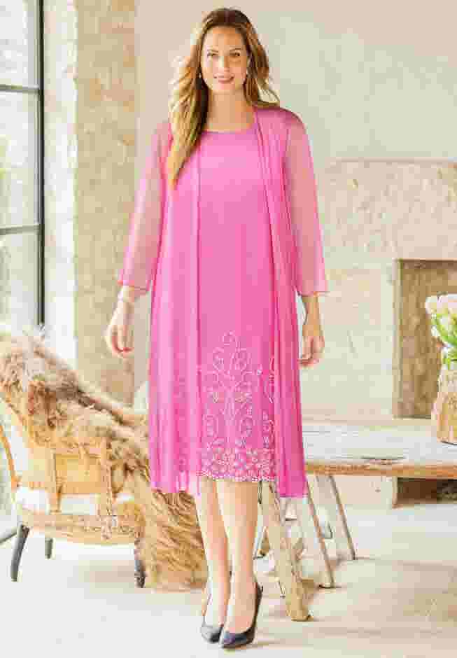 Beaded Trim Jacket Dress Set image number 0