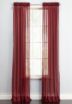 BH Studio Sheer Voile Rod-Pocket Panels, Set of 2