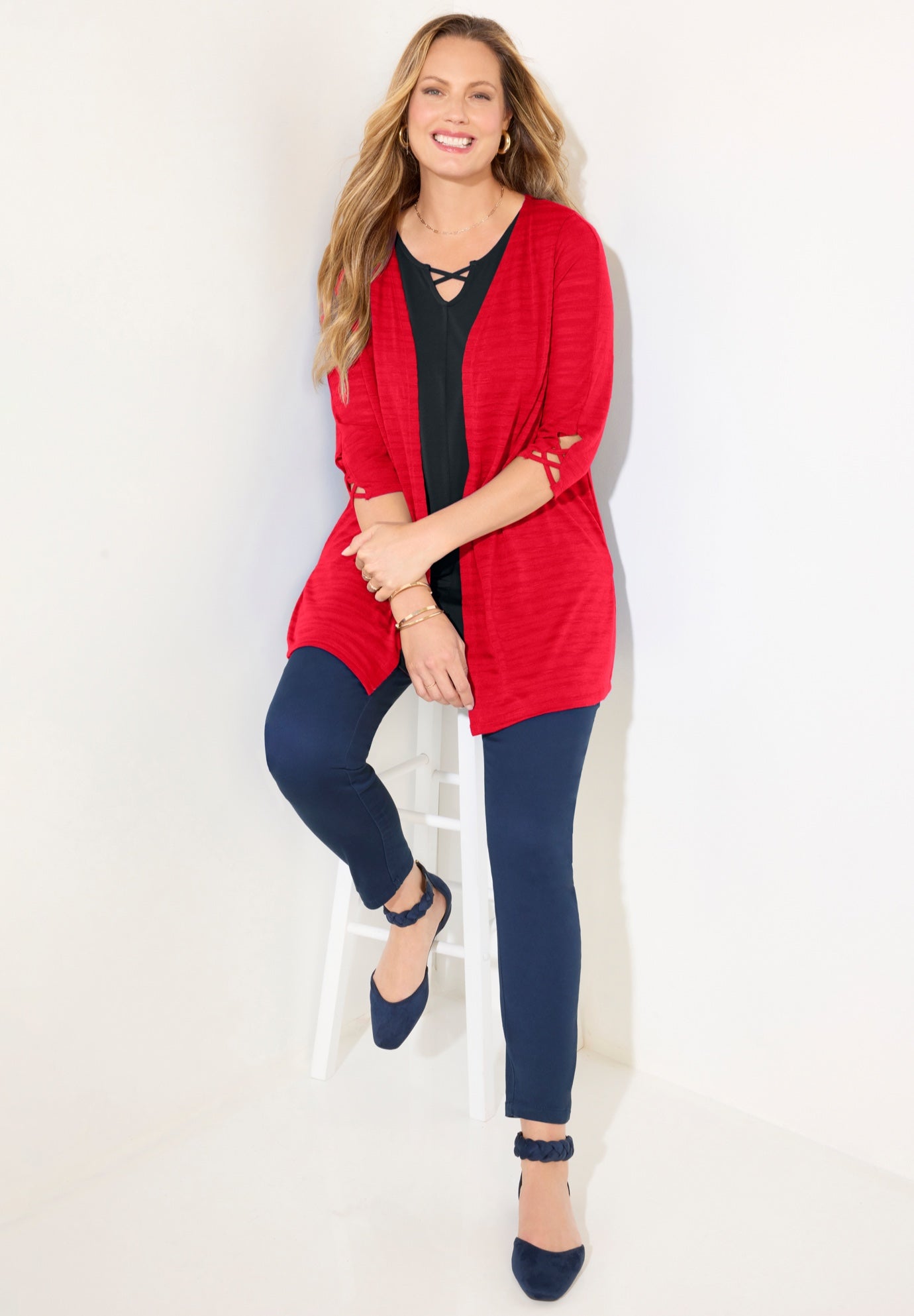 Shadowstripe Burnout Cardigan image number 1
