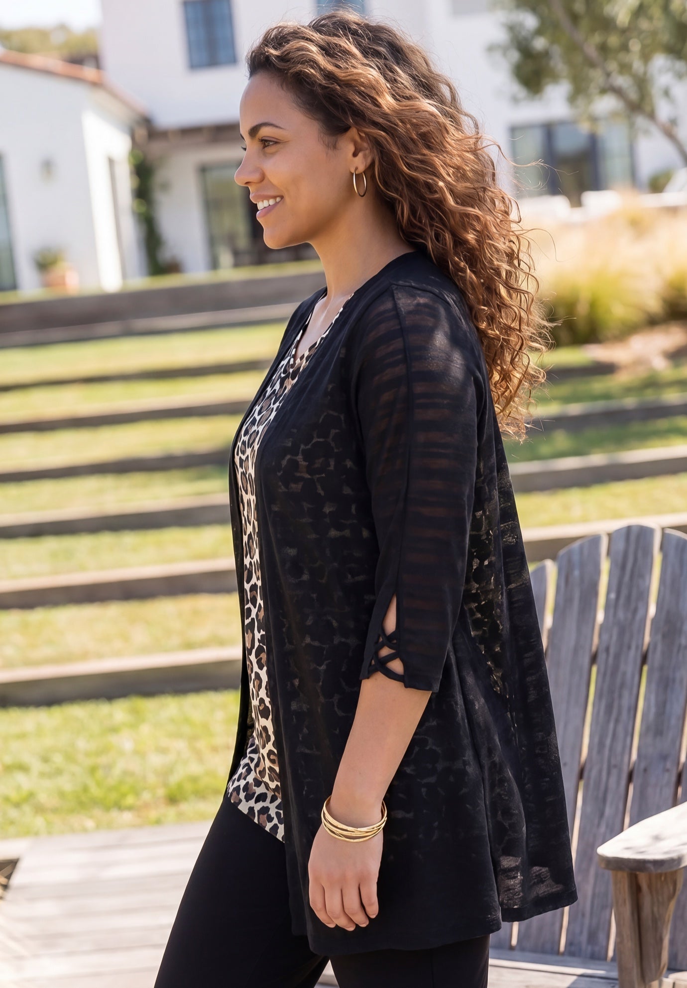 Shadowstripe Burnout Cardigan image number 3