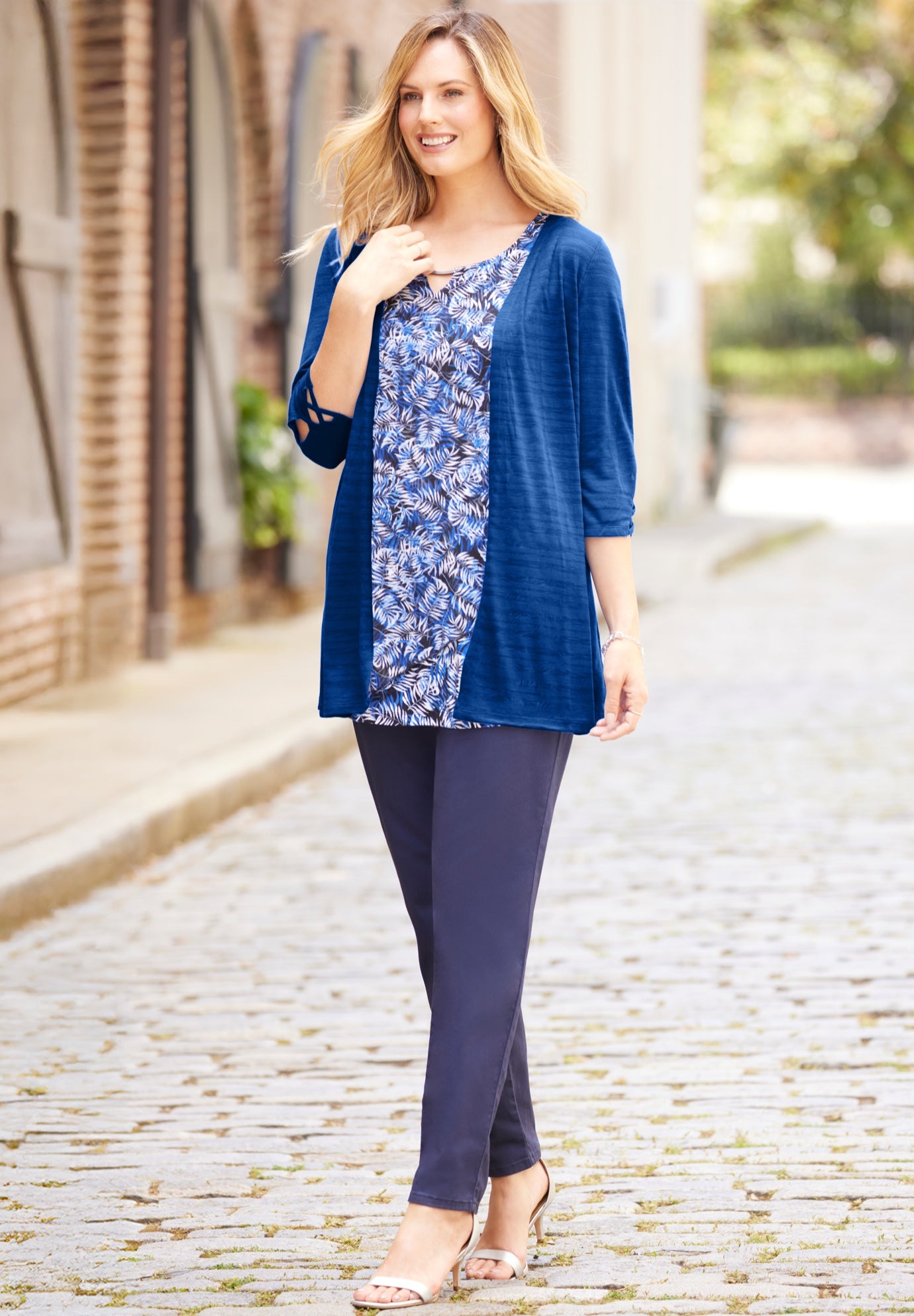 【ROMANTIC CROWN】25SS★ SQUARE NECK STRIPE CARDIGAN ROMANTIC CROWN]☆25SS ☆SQUARE NECK STRIPE CARDIGAN