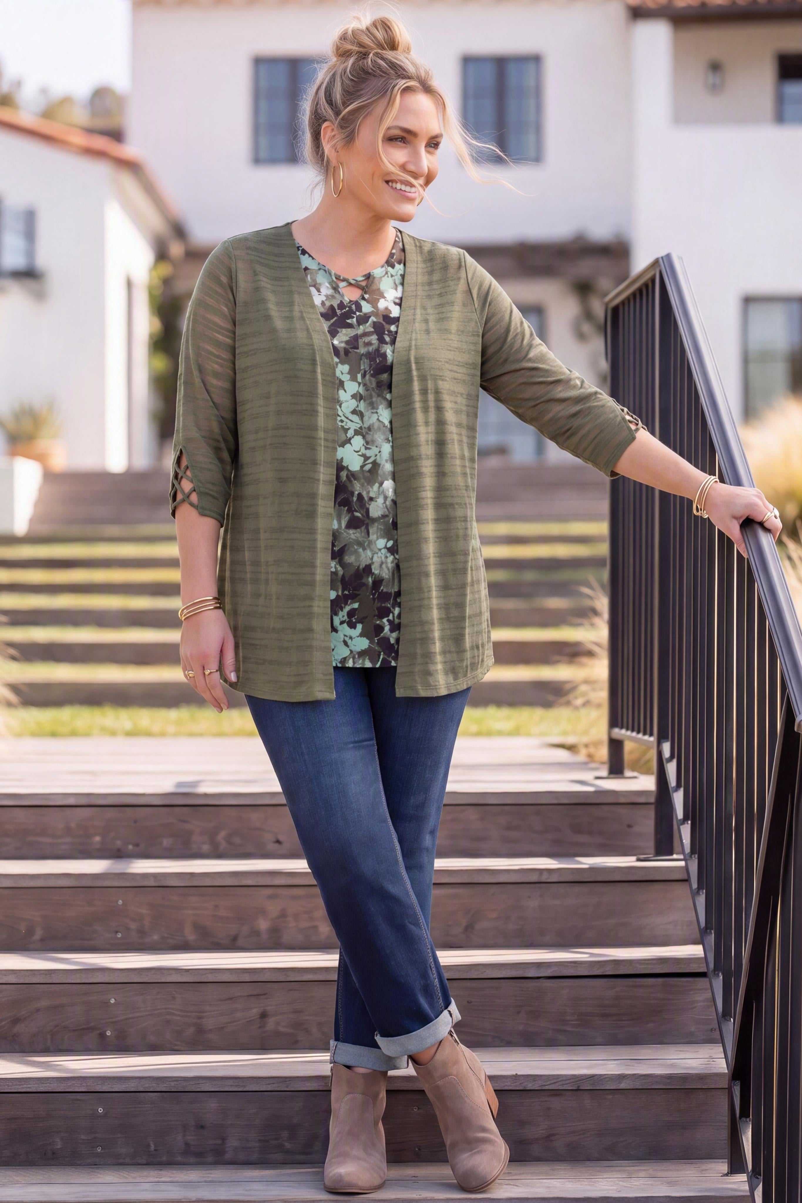 Shadowstripe Burnout Cardigan image number 3