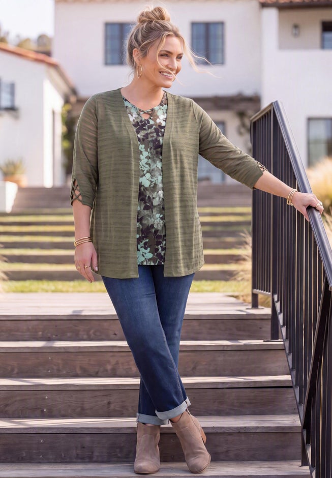 Shadowstripe Burnout Cardigan image number 3