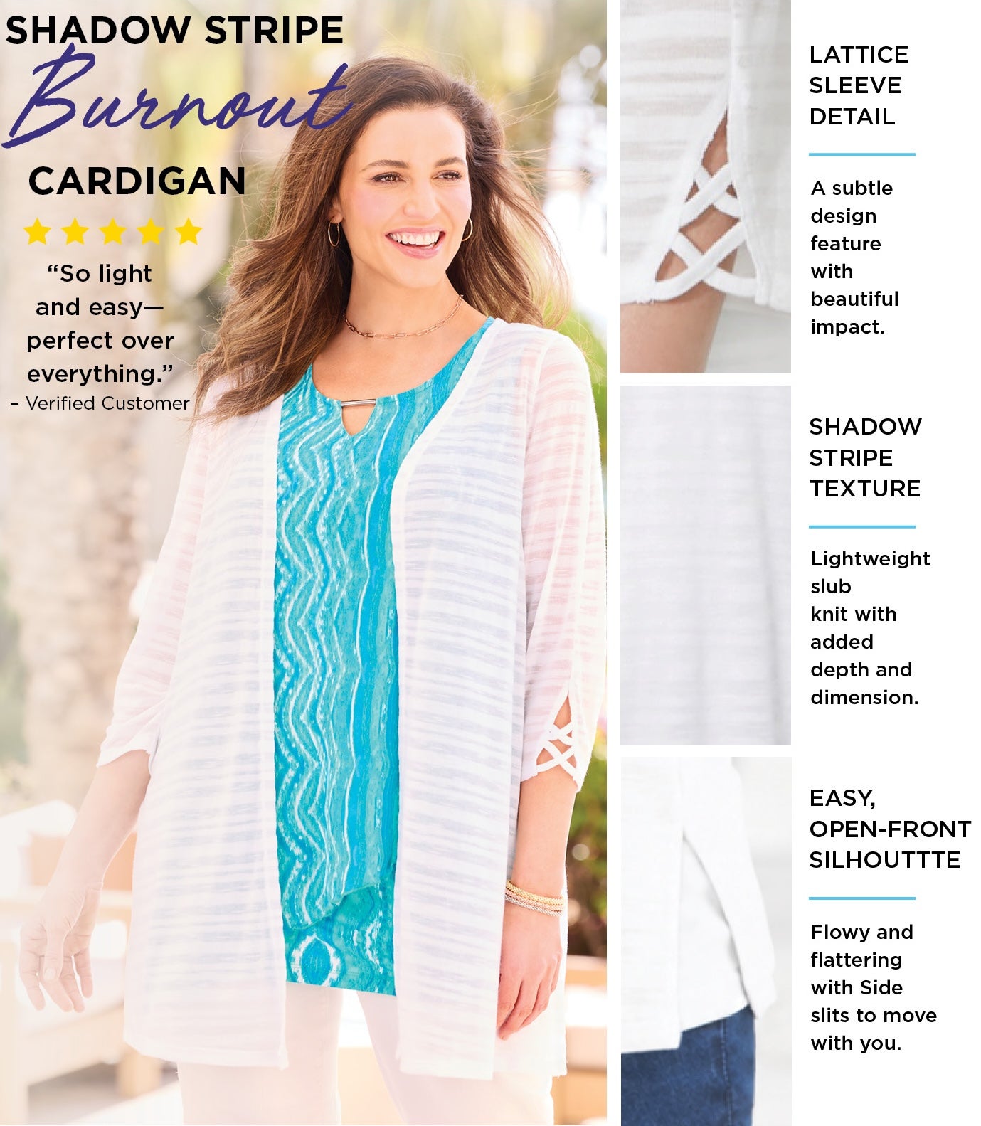 Shadowstripe Burnout Cardigan image number 1