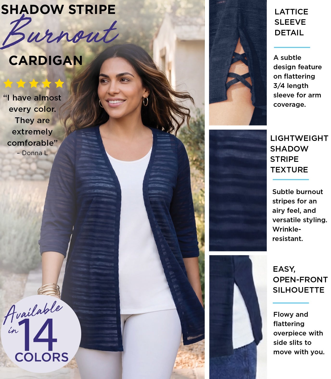 Shadowstripe Burnout Cardigan image number 1