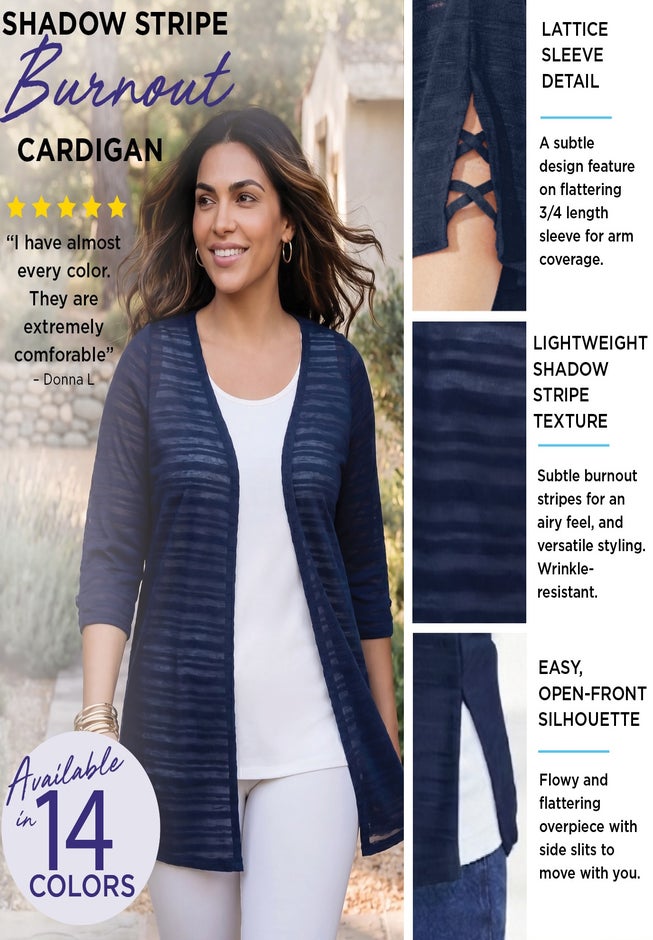 Shadowstripe Burnout Cardigan image number 1